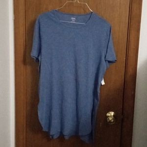 Old Navy Blue Long T-Shirt Tunic Short Sleeved Medium